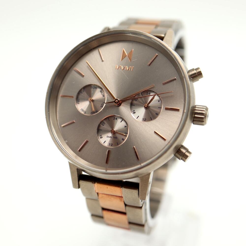 MVMT Orion Nova Womens 38mm Dual Time Day Date Watch 6" Bracelet w New Battery